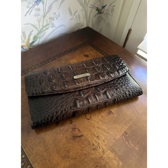 Brahmin Melbourne Modern Checkbook Wallet - Pecan - Picture 1 of 7